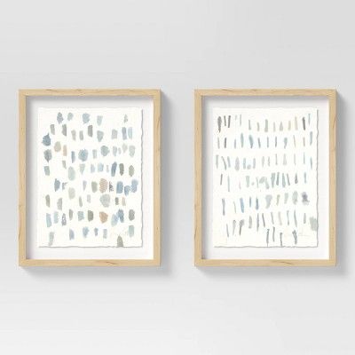 (Set of 2) 16" x 20" Dots Framed Wall Art Blue - Threshold™ | Target