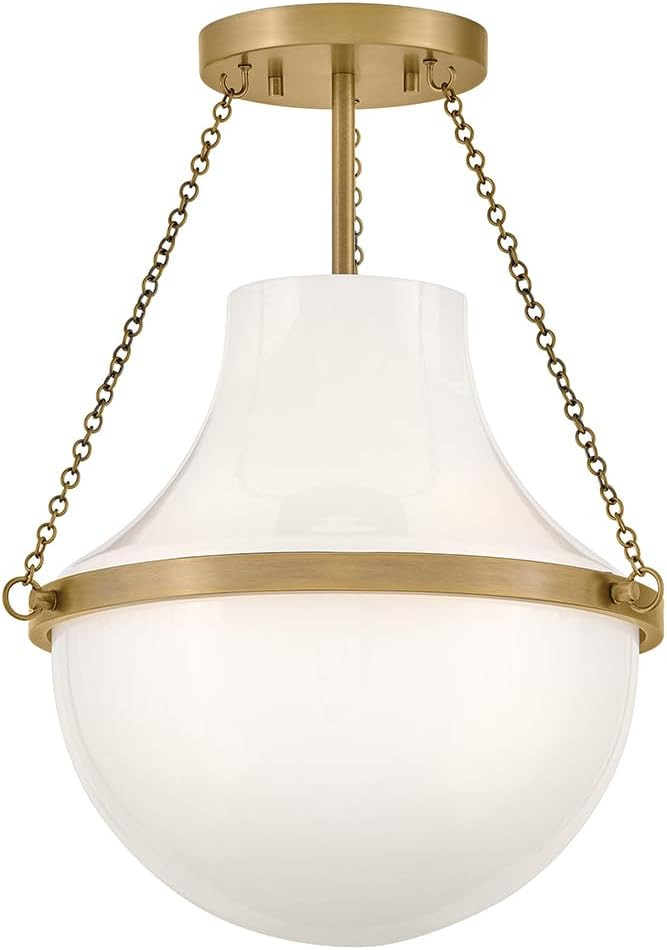 Hinkley Collins 15" Wide Medium Semi-Flush Ceiling Light, Heritage Brass | Amazon (US)