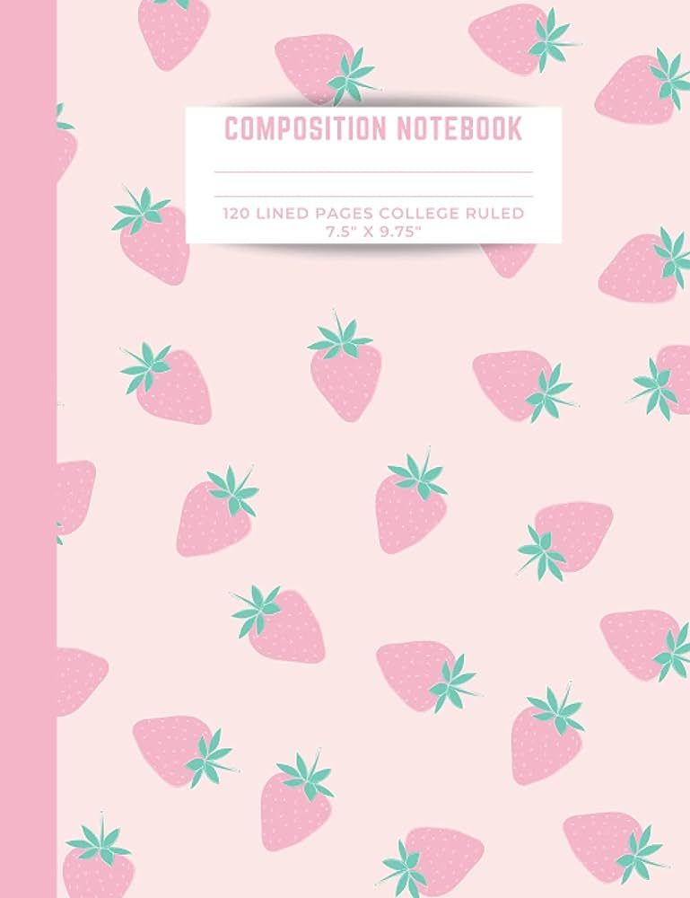 Kawaii Strawberry Notebook: Pink Strawberry Composition Notebook, Cute Pastel Notebook, 120 7.5x9... | Amazon (US)