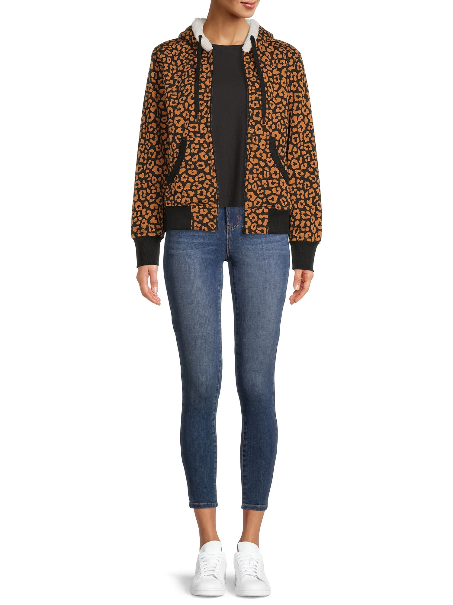 Time And Tru Women's Faux Sherpa Jacket - Walmart.com | Walmart (US)