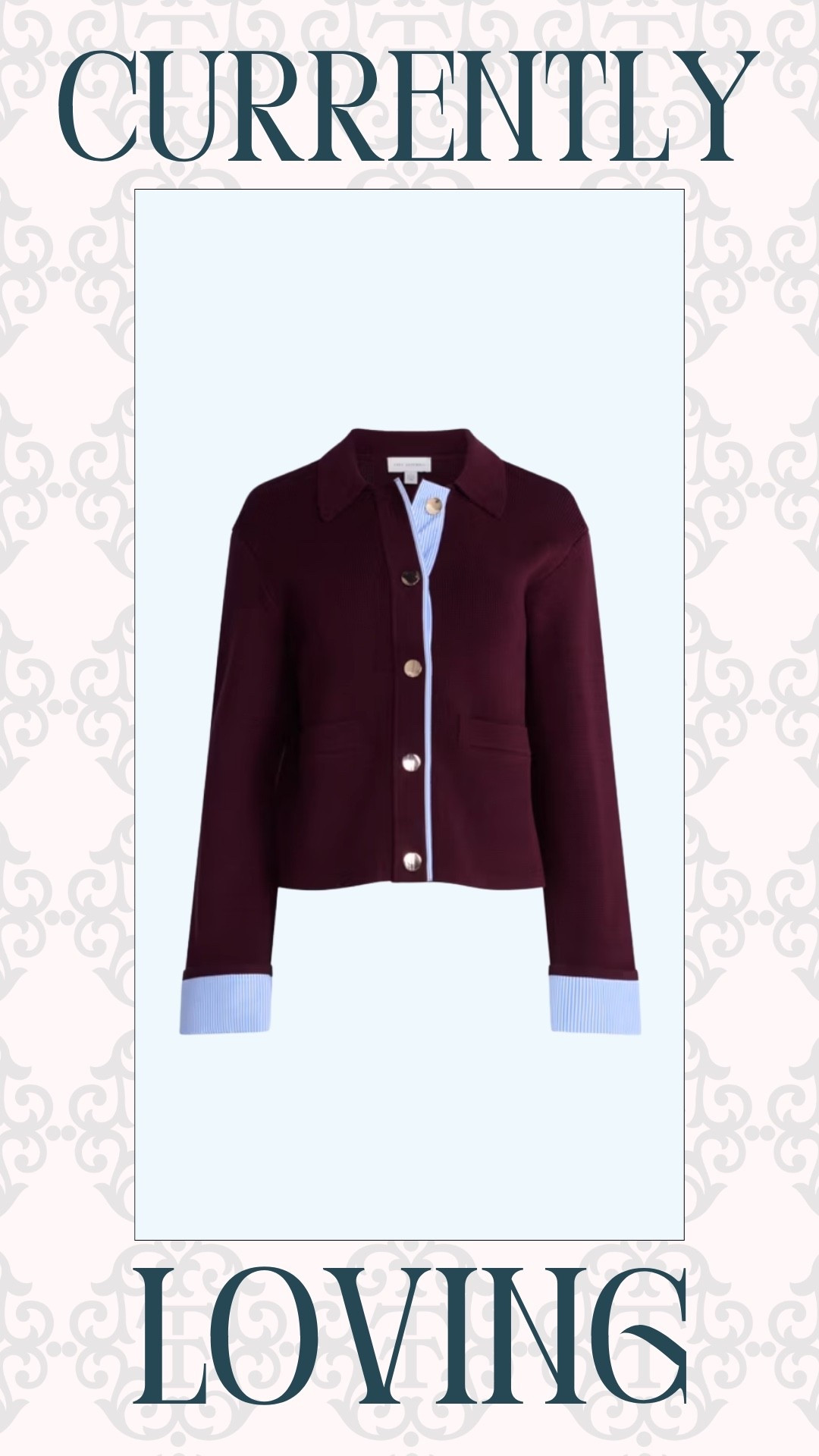 I’m loving this burgundy cardigan for fall. The blue striped details at the cuffs and neckline make it such a cute piece. I’d pair it with jeans and ankle boots for a day out or dinner.

#LTKSeasonal #LTKOver40 #LTKMidsize