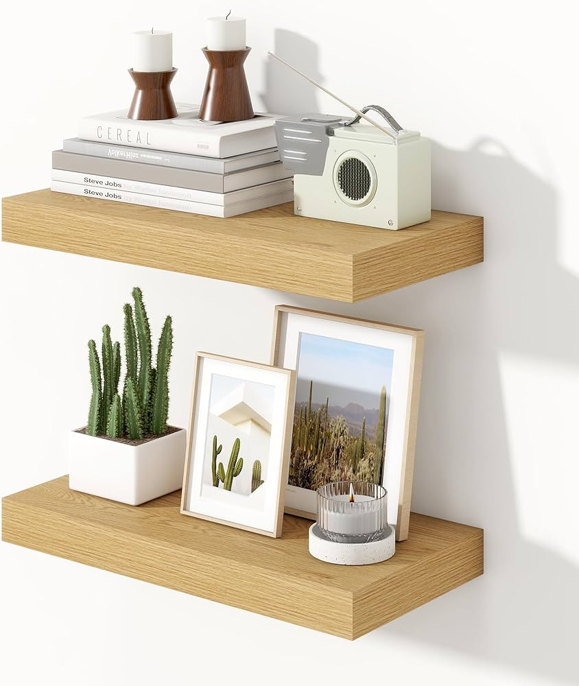 Heimlove 16 inch Floating Shelves for Wall,6.7 inch Deep Small Bathroom Over Toilet Shelf,Wall Mo... | Amazon (US)