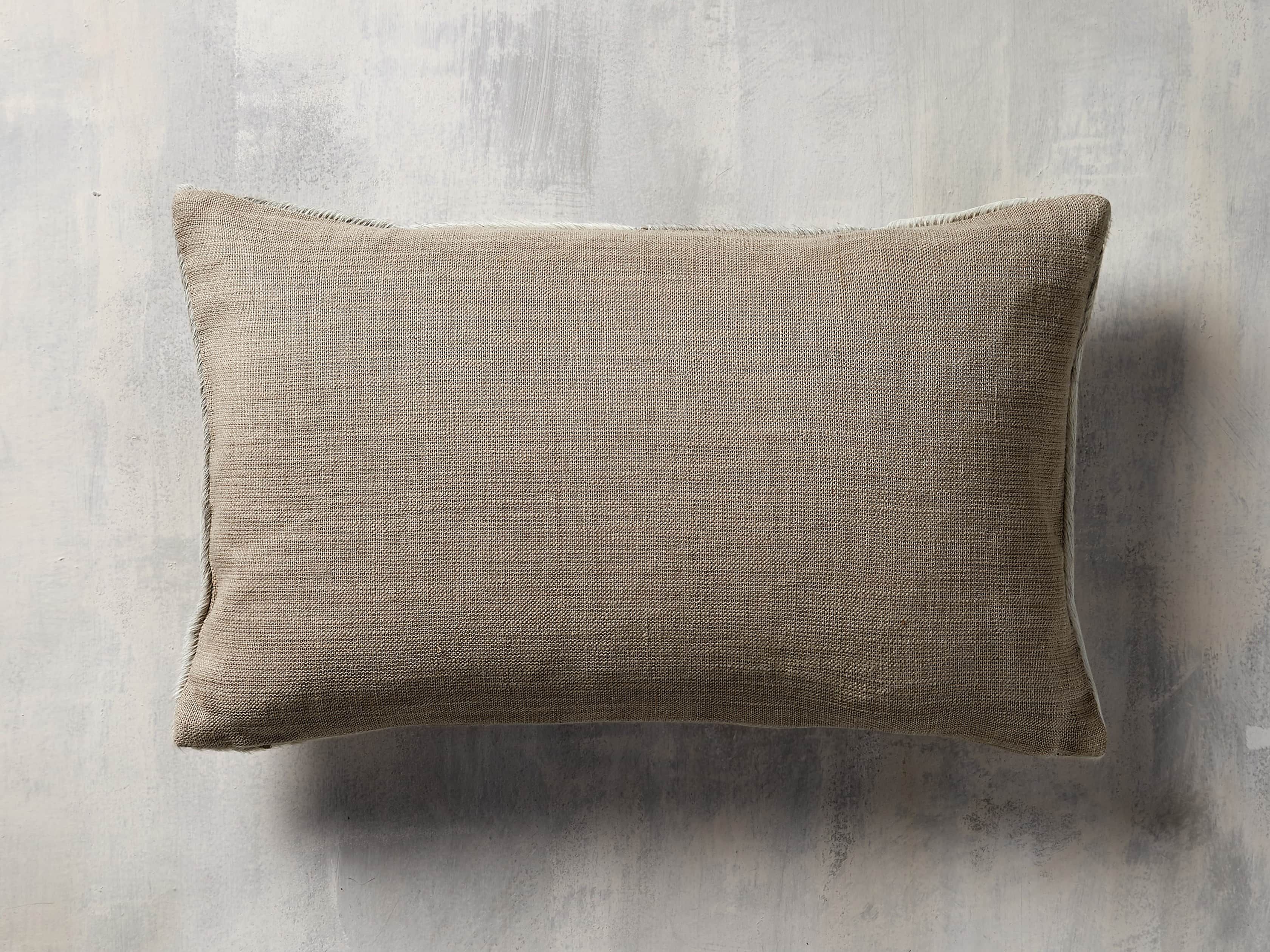 Channel-Stitch Hide Lumbar Pillow Cover | Arhaus