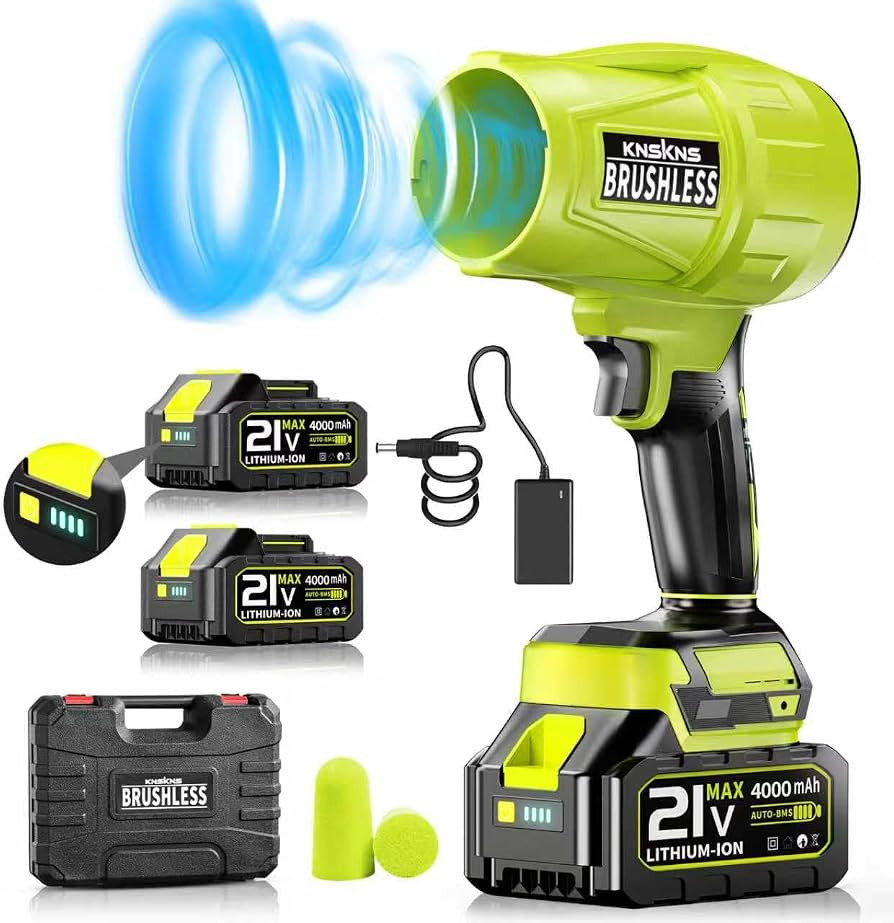 Leaf Blower Cordless with Battery and Charger,580000RPM Lightweight Mini Leaf Blower,21V Handheld... | Amazon (US)