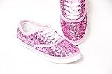 Women's Blush Pink Starlight Sequin Canvas Oxford Sneakers | Amazon (US)