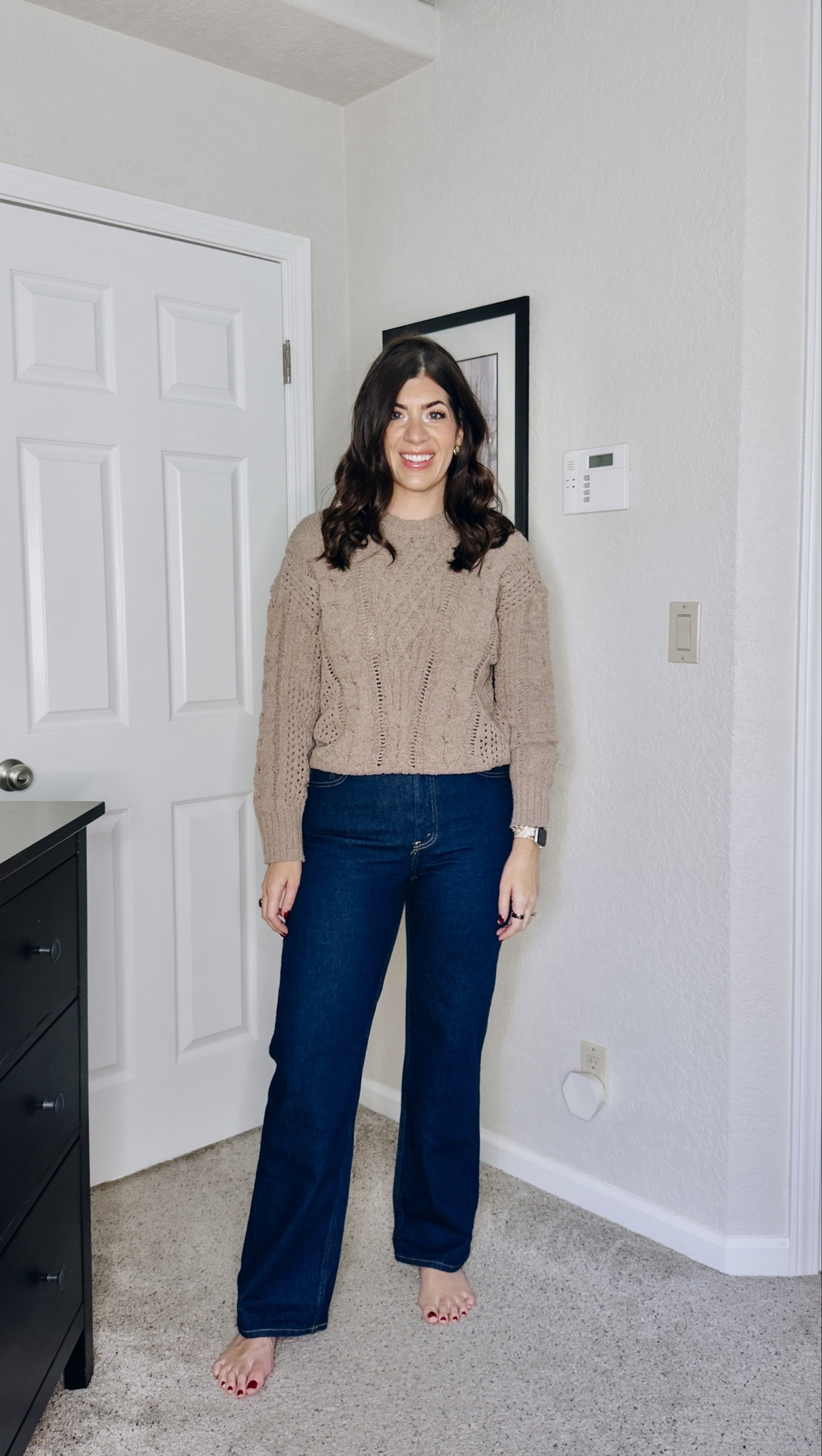 Abercrombie basics sale try on
In a medium cable knit pullover and 29 curve love straight leg jean 


#LTKMidsize #LTKTall #LTKSaleAlert