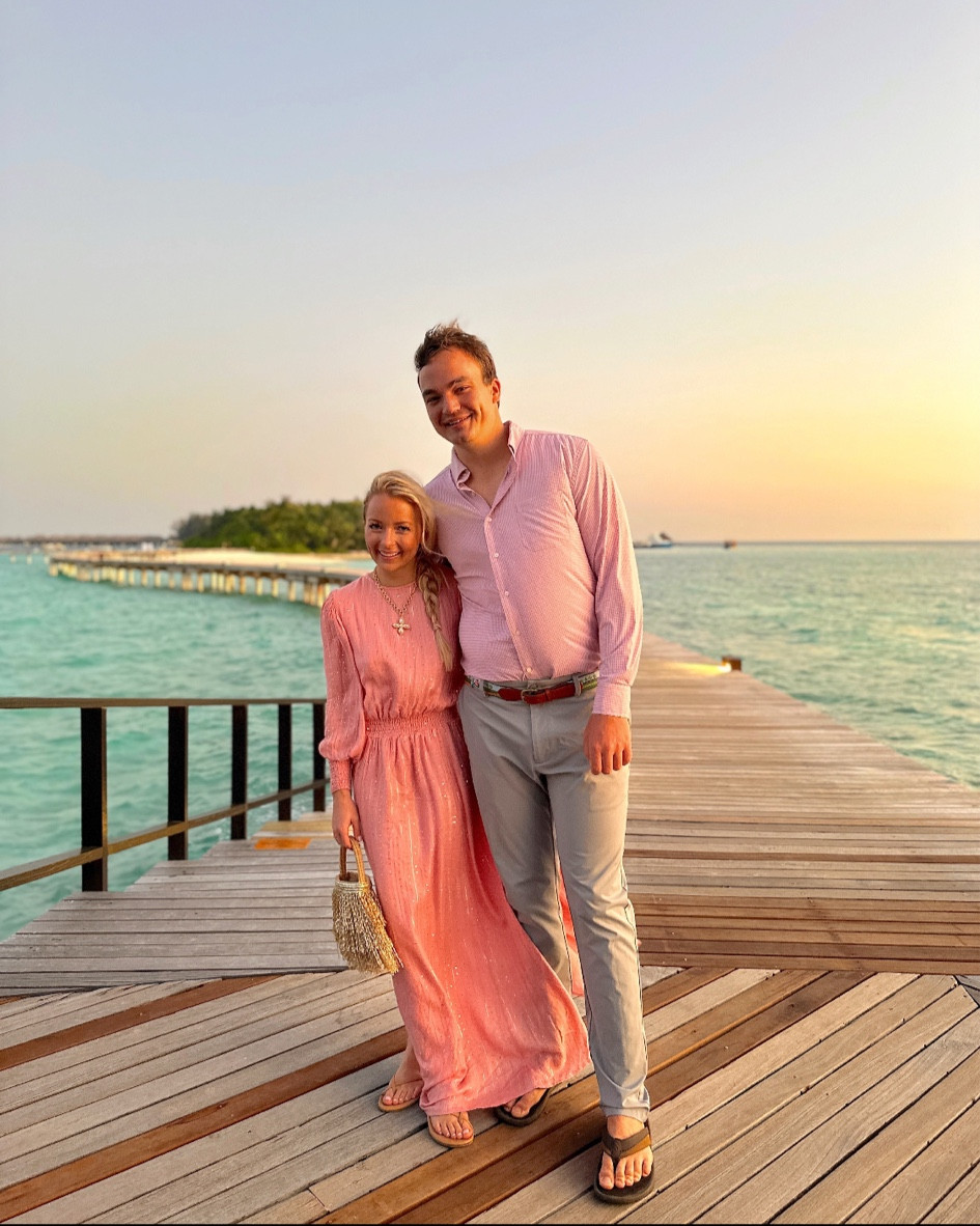 Honeymoon outfit for dinner on the beach 🌴💗 pink sundress with nude sandals, pearl jewelry, and gold handbag. Use code AMY15 for 15% off my jewelry. 

#LTKitbag #LTKwedding #LTKtravel