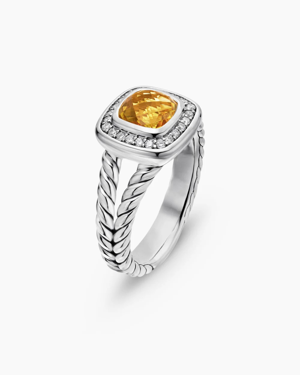 David Yurman | Petite Albion Ring in Sterling Silver with Diamonds, 7mm | David Yurman