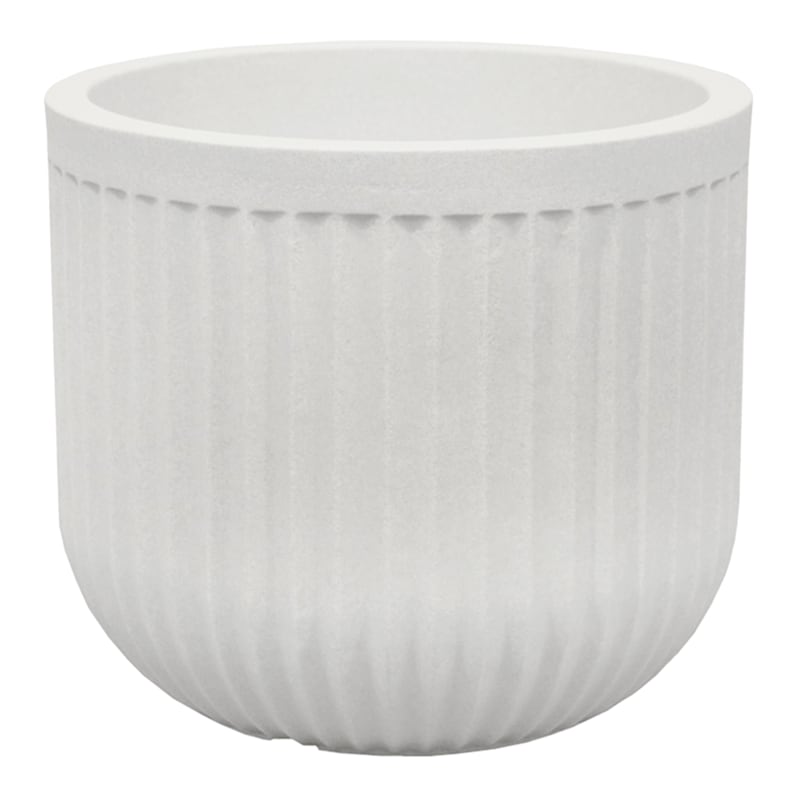 Off-White Fluted Low Planter, 12" | At Home