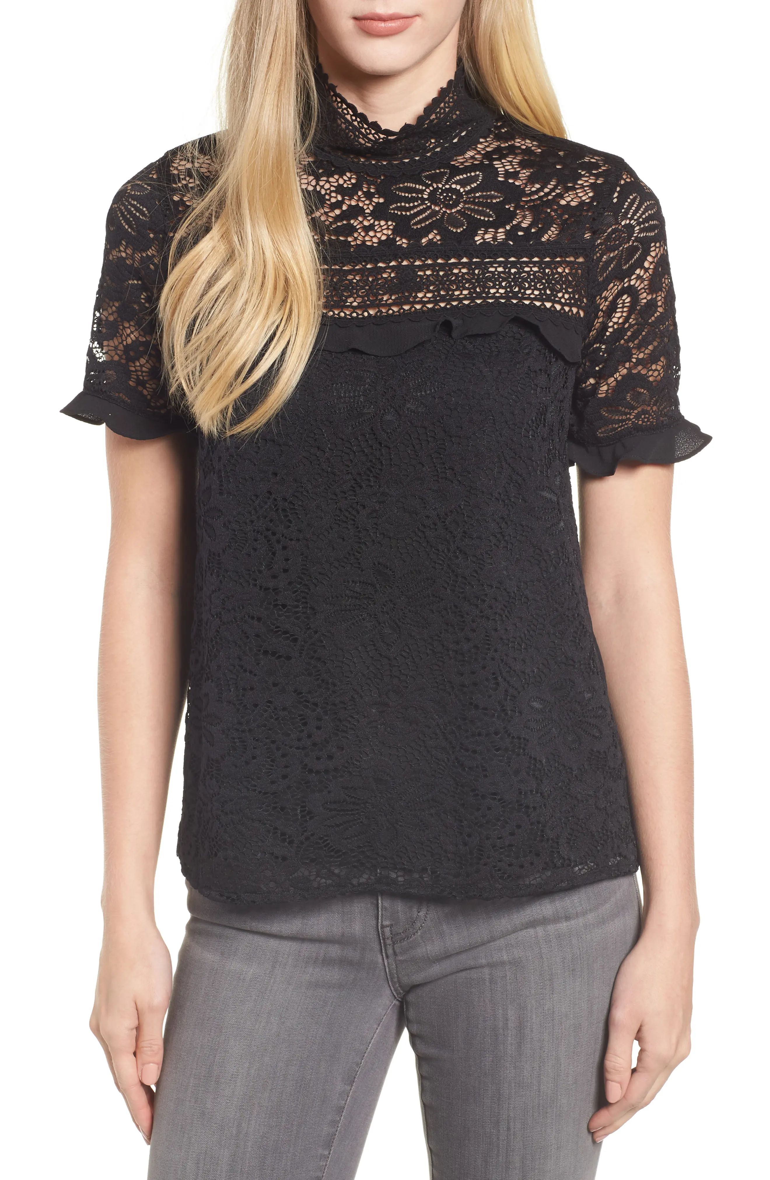 Gibson x Glam Squad Sheaffer Lace Top (Regular & Petite) (Nordstrom Exclusive) | Nordstrom