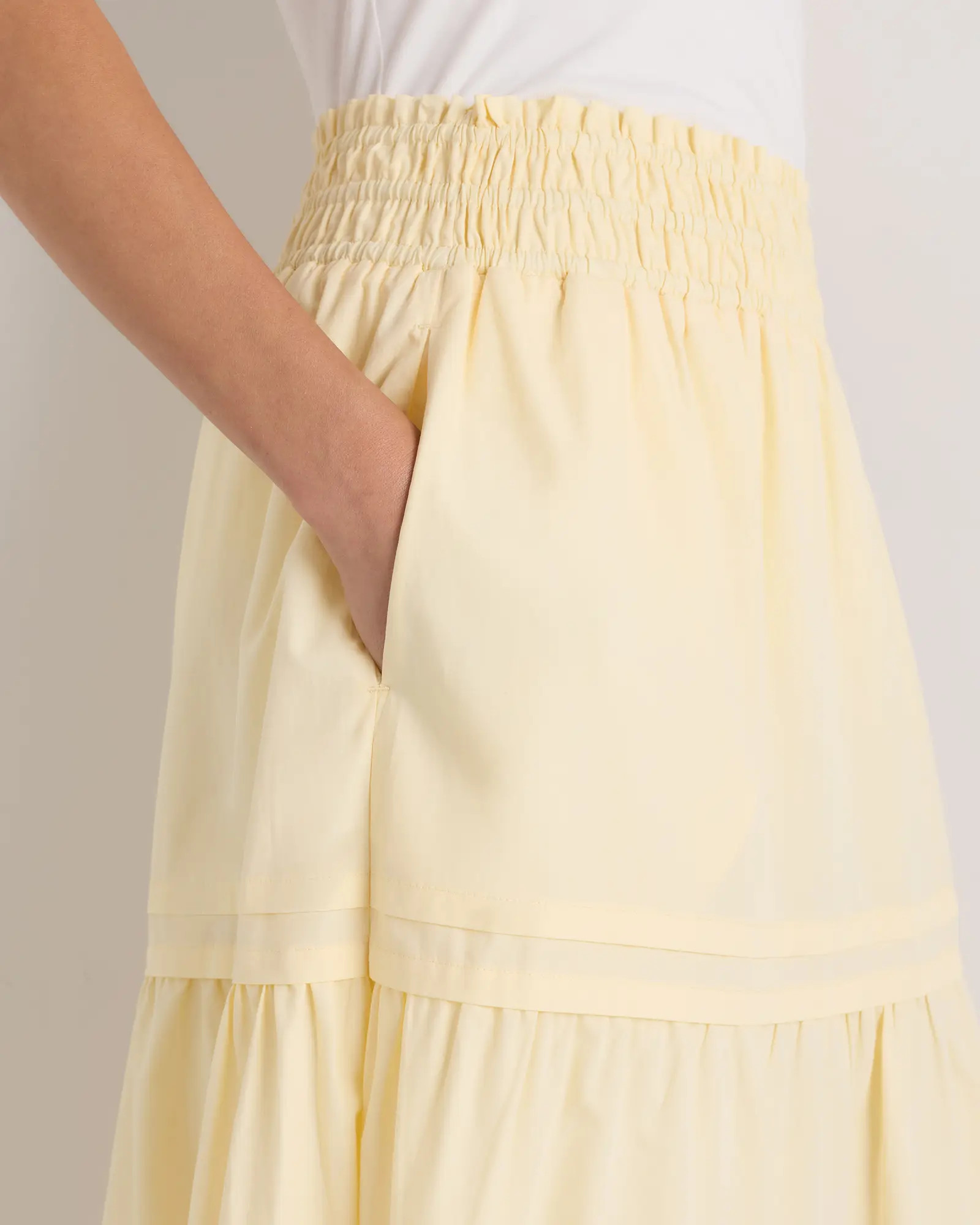 100% Organic Cotton Poplin Tiered Maxi Skirt | Quince