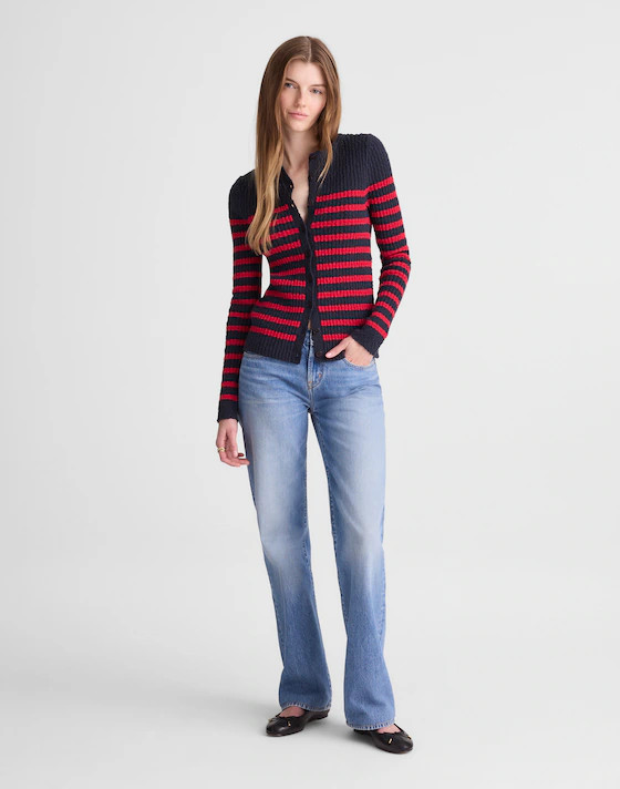 Striped Bouclé-Knit Cardigan | Madewell