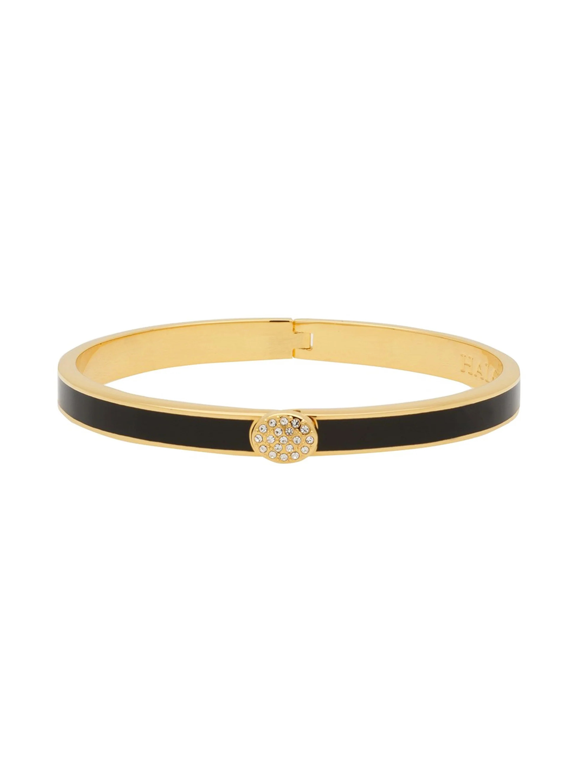 Halcyon Days Skinny Plain Pave Button Bangle | Weston Table