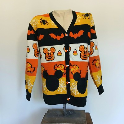 Disney Her Universe Halloween Mickey Mouse Candy Corn Cardigan Button Sweater C3 | eBay US
