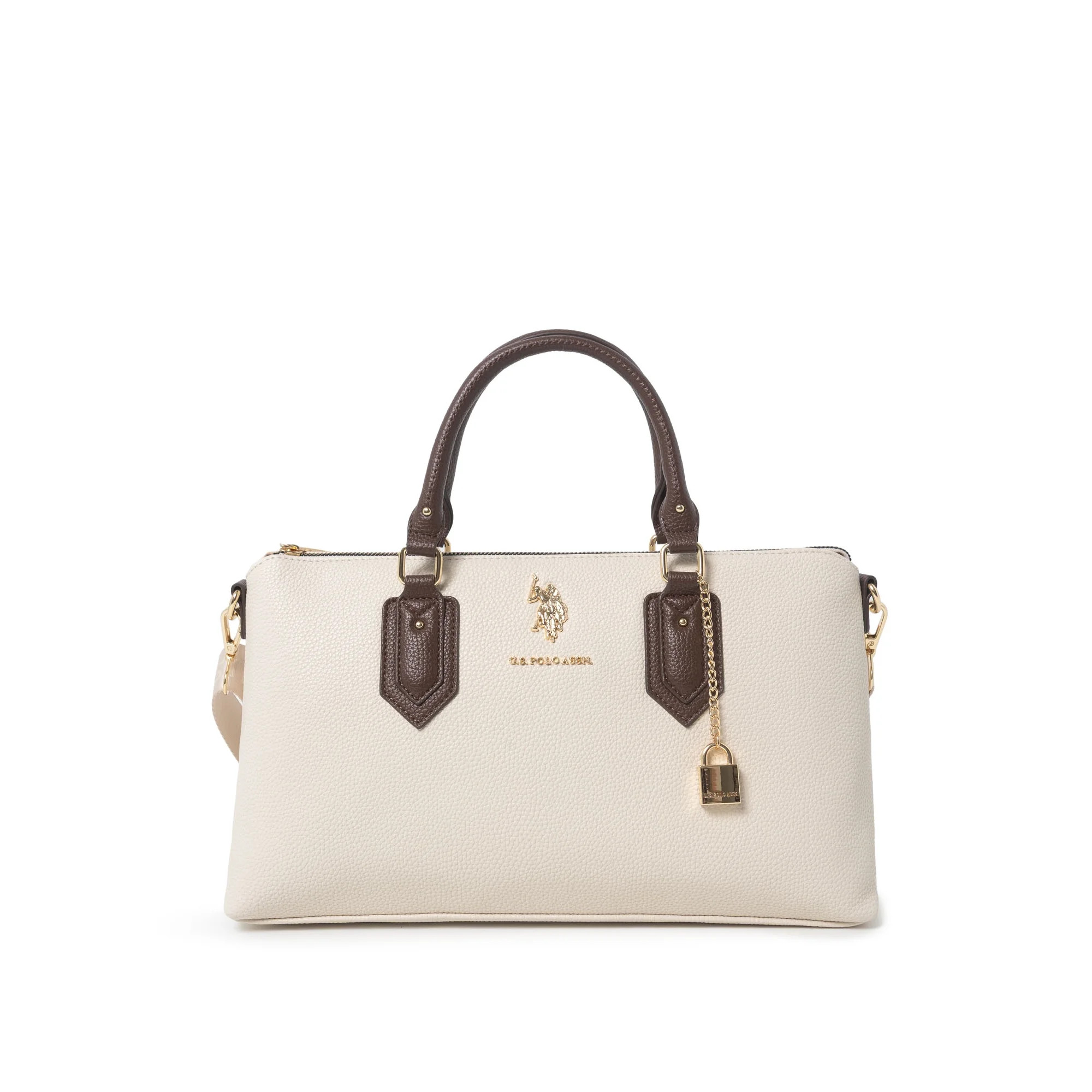 U.S. Polo Asnn. Women's Lock Satchel, Ivory | Walmart (US)