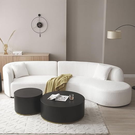 LyuHome 126" Curved Sofa Couch, Modern Boucle Couch, Comfy Cloud Couch, Luxury 4 Seat Cushion Cou... | Amazon (US)