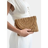 Crochet Raffia Clutch in Tan, Straw Summer Bag, Handbag, Tan Marigold Bag | Etsy (US)