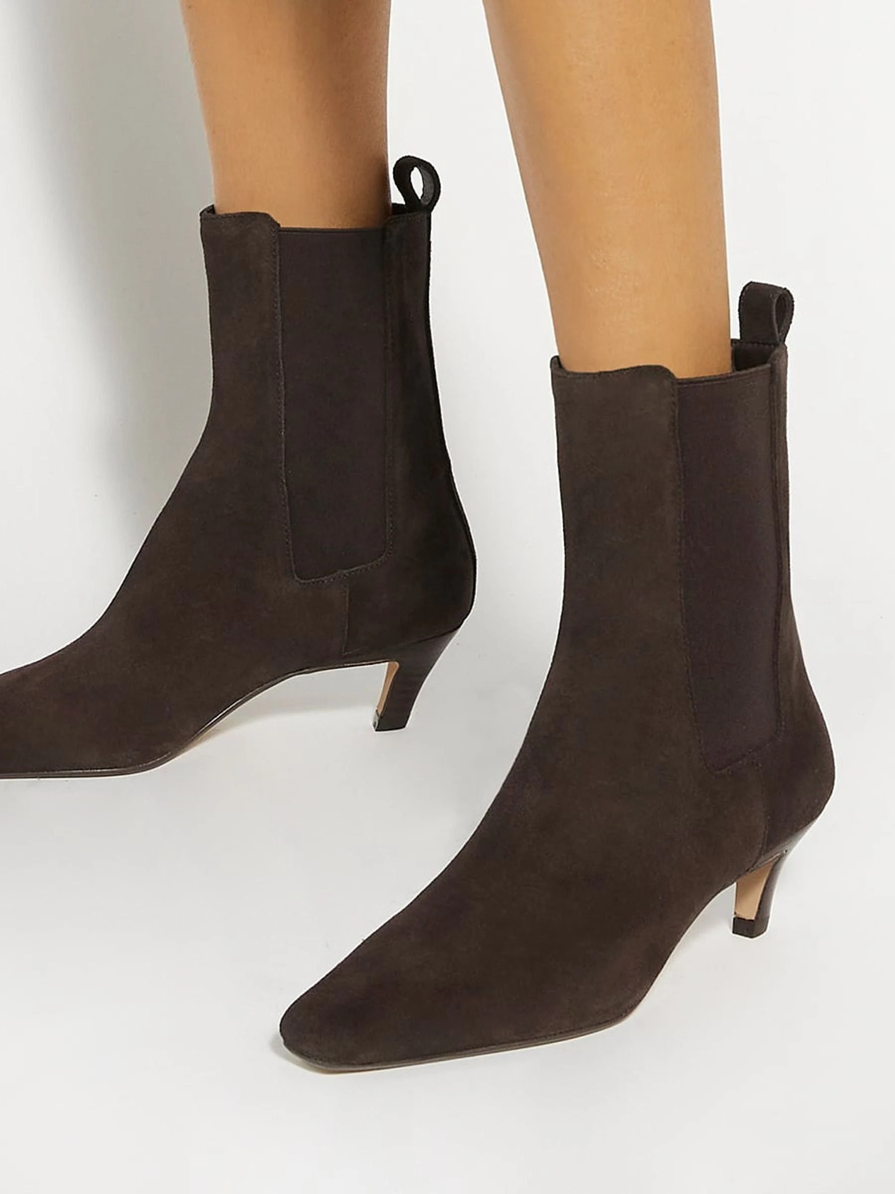 Dune London Dune London Brown Chrome Odele Angle Midi Heel Ankle Boots | Next EU