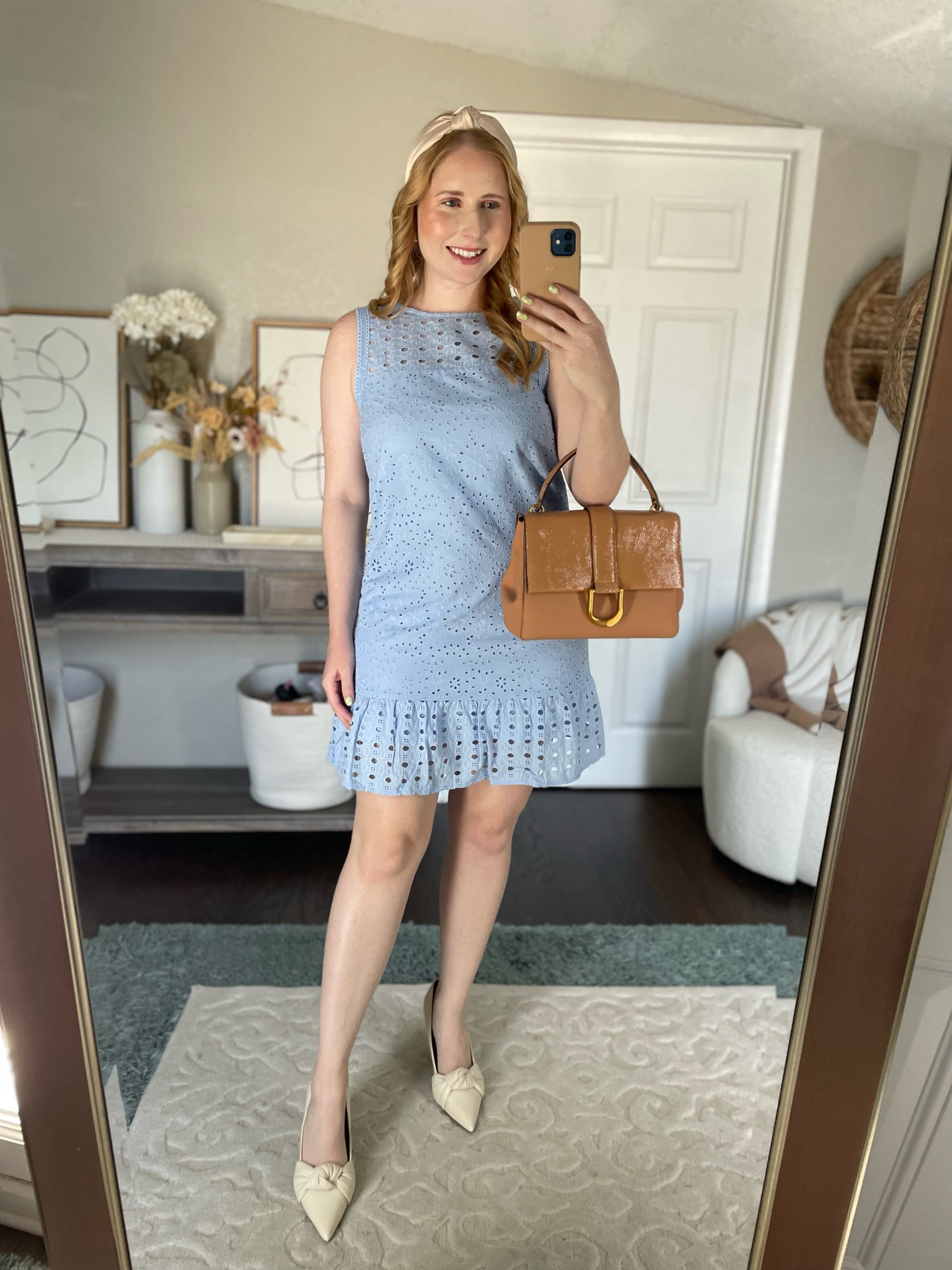 LOFT eyelet blue dress, size 6 on me. #loft #dress #spring #loveloft

#LTKwedding #LTKsalealert #LTKSeasonal