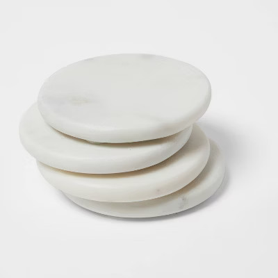 4pk Marble Coasters White - Threshold™ | Target
