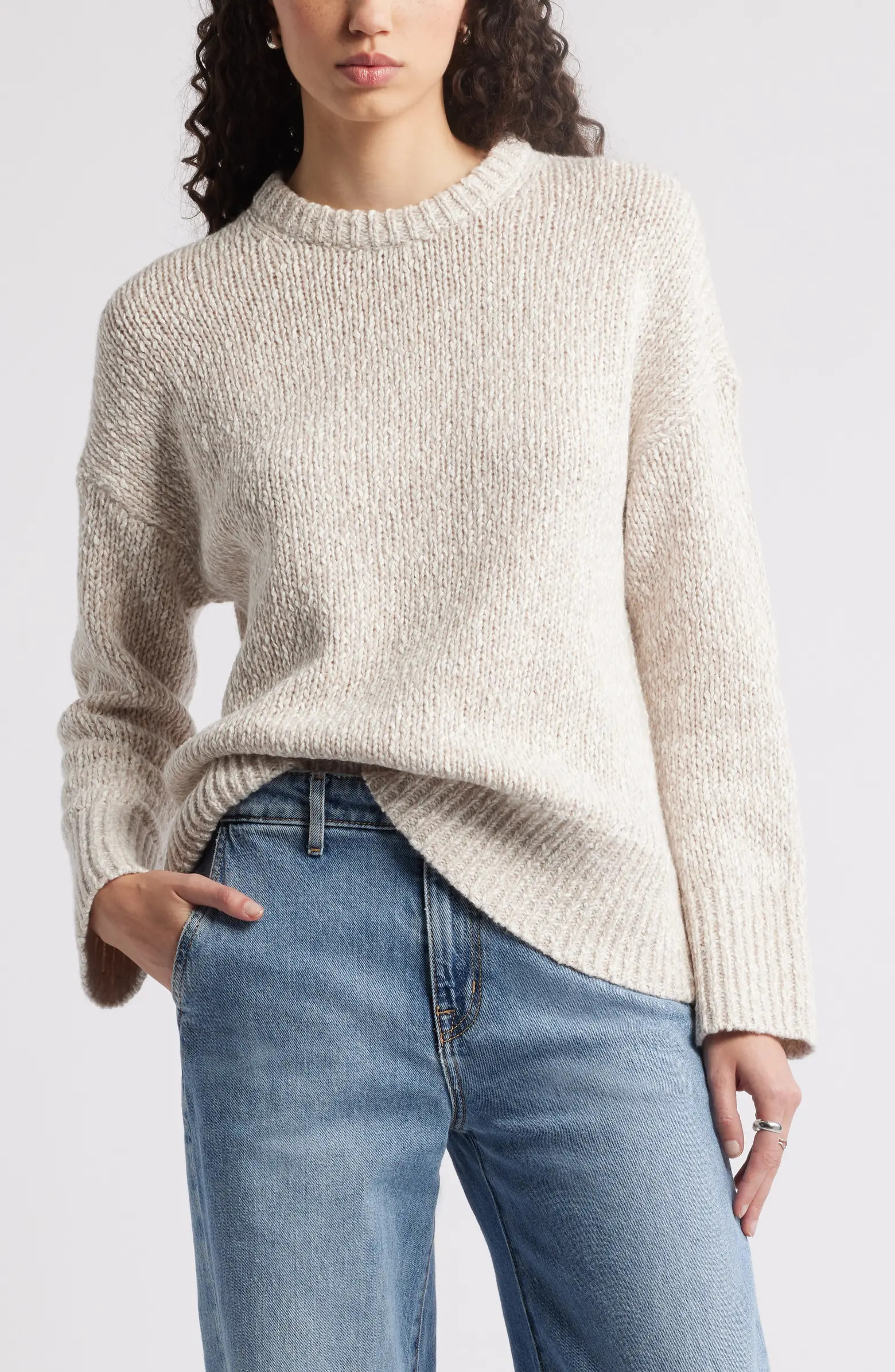 Marled Cotton & Wool Crewneck Sweater | Nordstrom