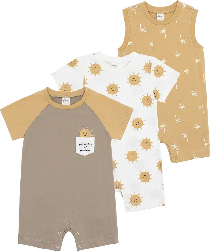 Pack of 3 Assorted Print Rompers | Nordstrom Rack