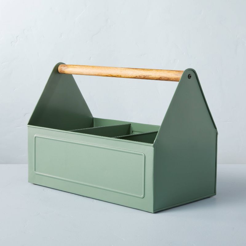 Divided Metal Garden Caddy Light Green - Hearth & Hand™ with Magnolia | Target
