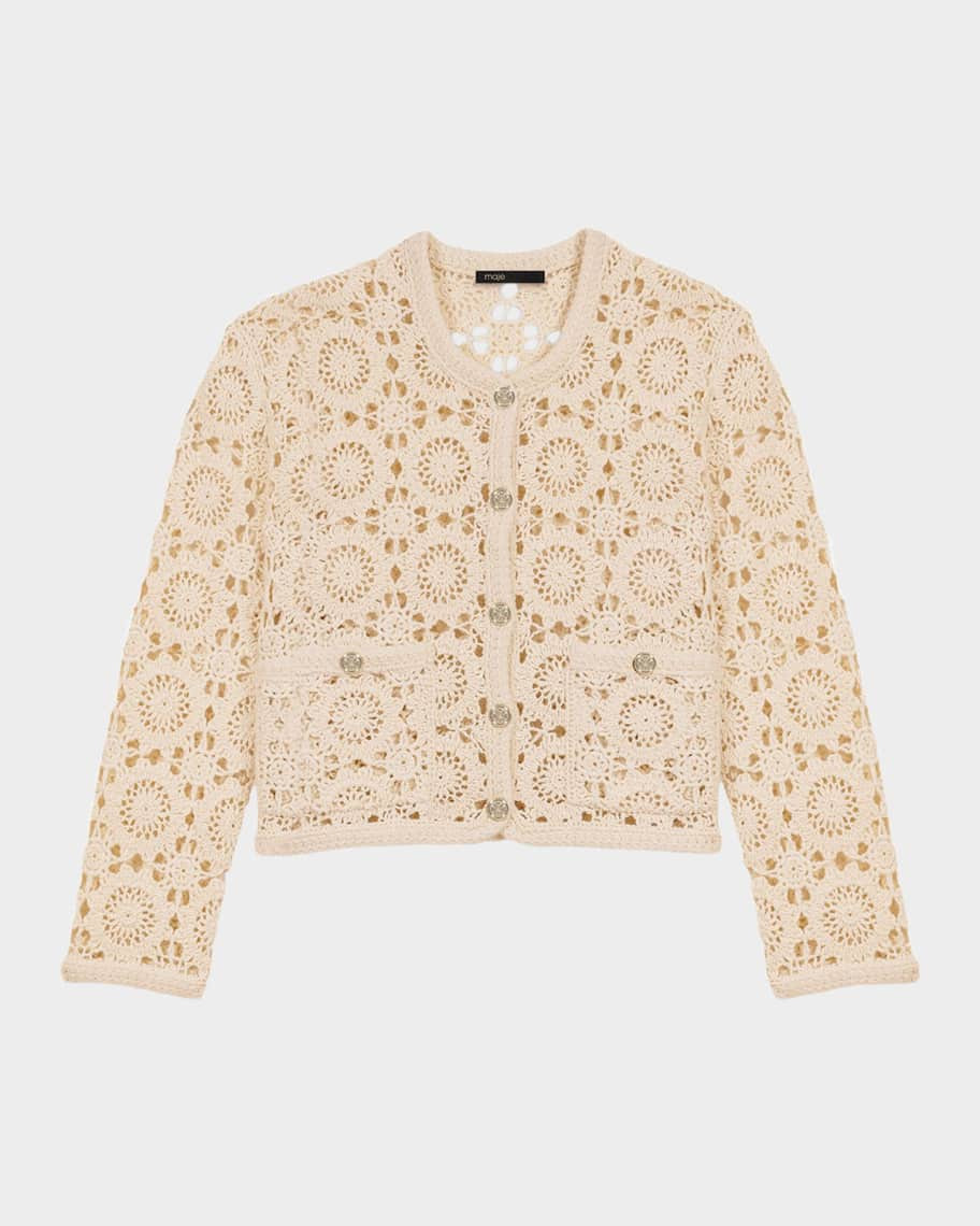 Cropped Crochet Cardigan | Neiman Marcus