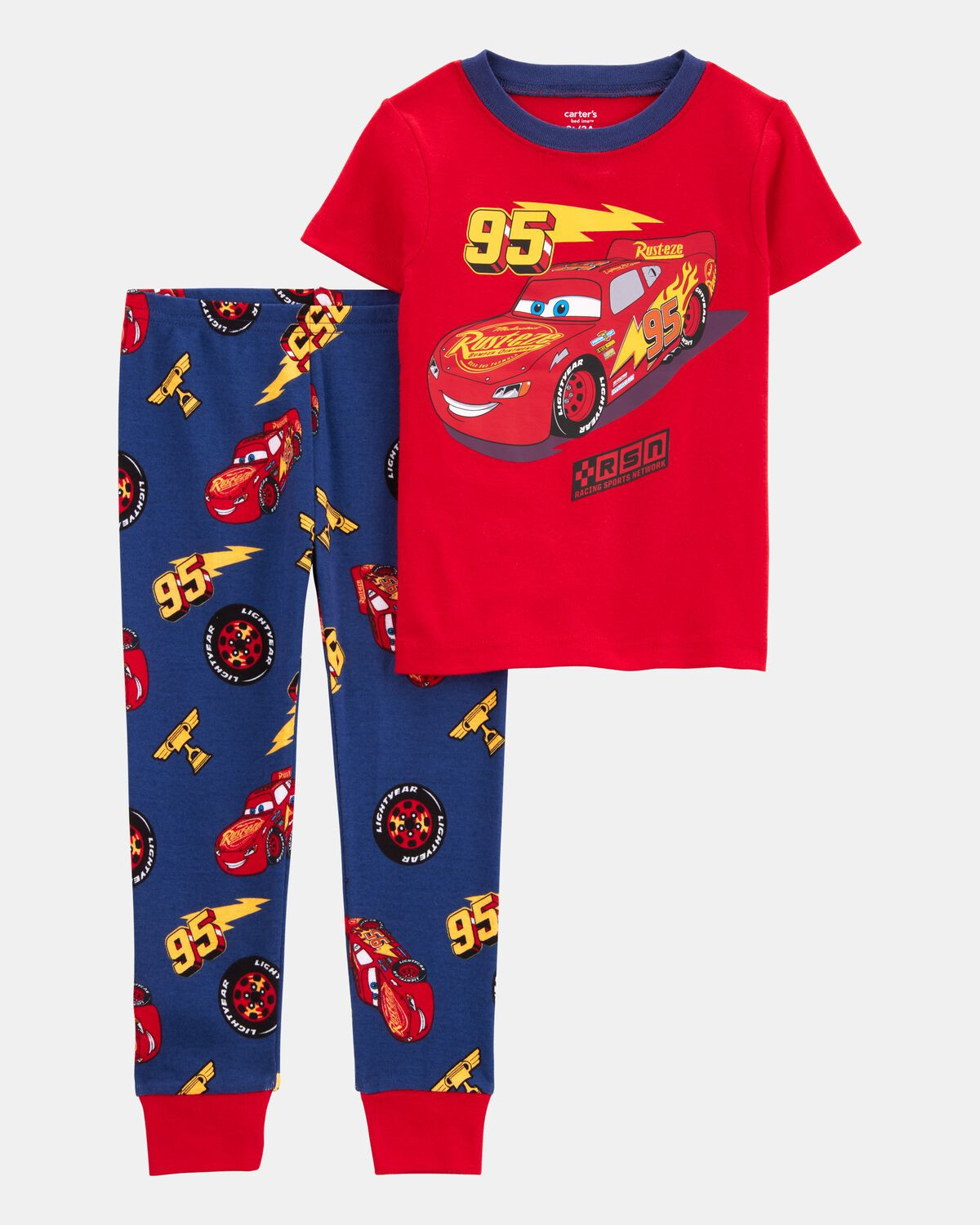 Toddler Boy Cars Snug Fit Cotton 2-Piece Pajamas - Red | Carter's Inc