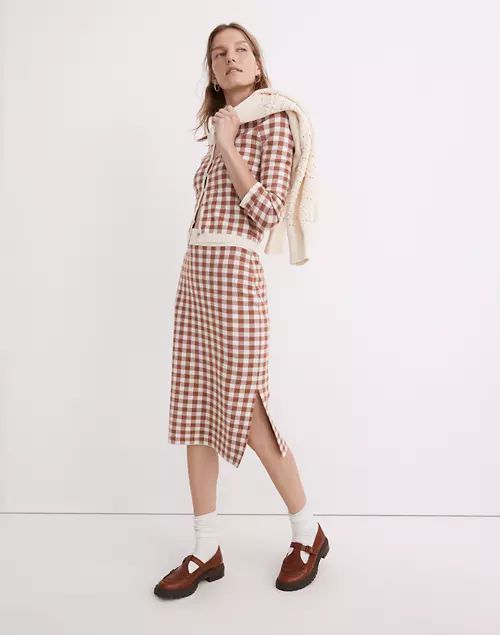 Carmon Crop Cardigan Sweater in Gingham Check | Madewell