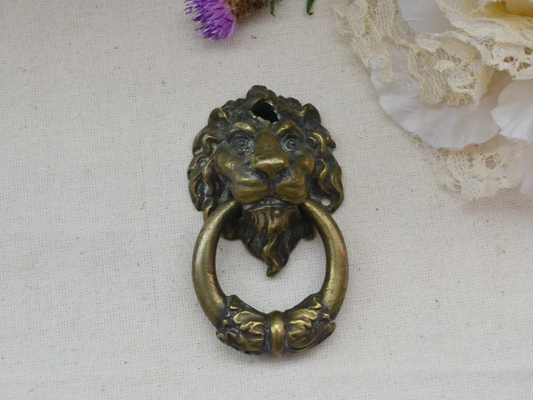 Vintage Brass Door Knocker Lion Solid Brass - Etsy | Etsy (US)