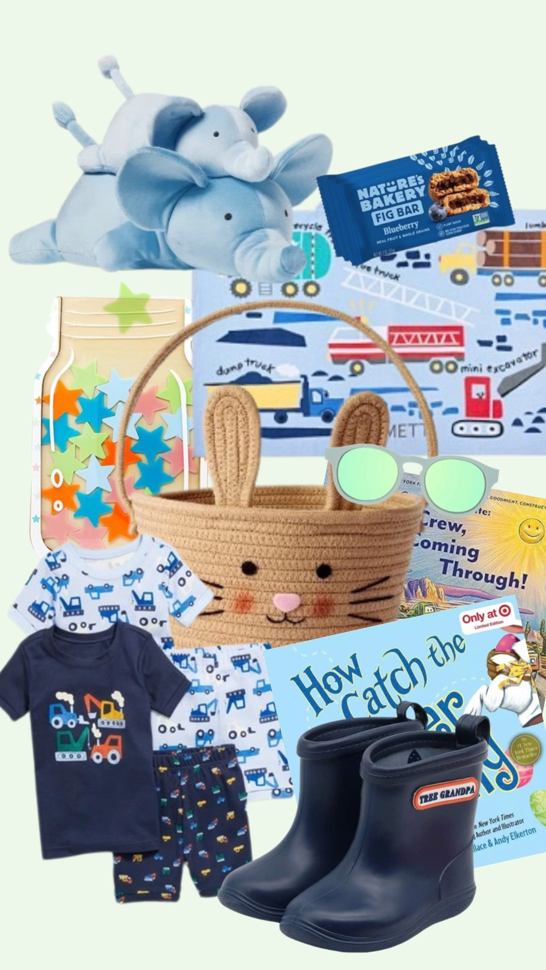 Easter basket for Cash (2)! Lots of practical things like a beach towel for summer, new jammies and books (construction book was his request), and rain boots. He’s obsessed with figs (“cookies”) right now too. I’m excited to try this star jar as a reward system for brushing his teeth, washing his hands, etc! He can definitely be difficult sometimes so I’m hoping this helps 🐰🚛🚒⭐️🍪📚

#LTKGiftGuide #LTKKids #LTKSeasonal