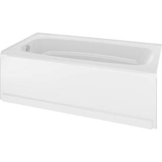 Delta Classic 400 60 in. Left Drain Rectangular Alcove Bathtub in High Gloss White-40034L - The H... | The Home Depot