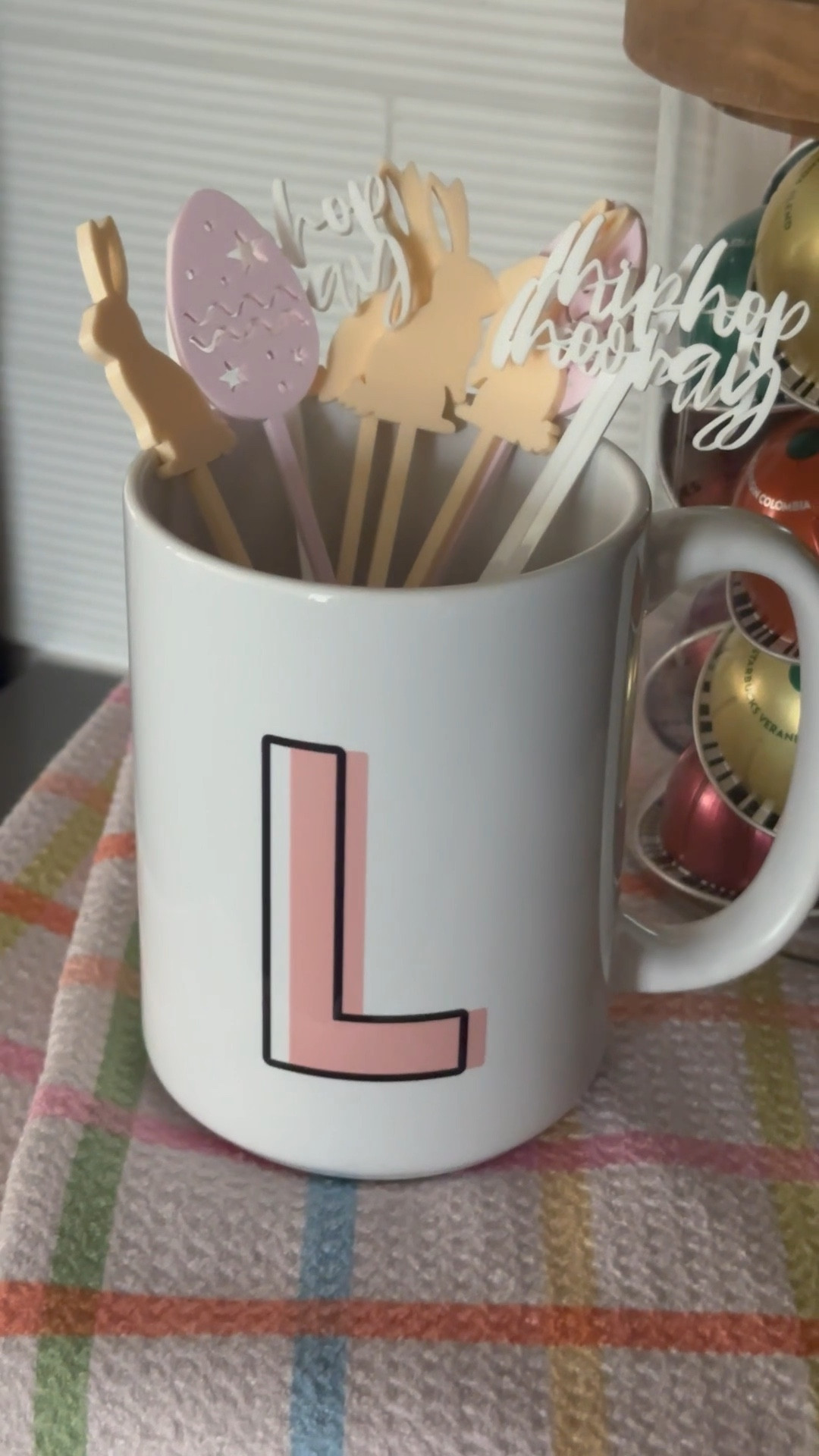 The cutest mug and stirrers!!! Love these Easter/Spring stirrers for cocktails, mocktails, or iced coffee/tea ☕️🫖 

#LTKParties #LTKSeasonal #LTKHome