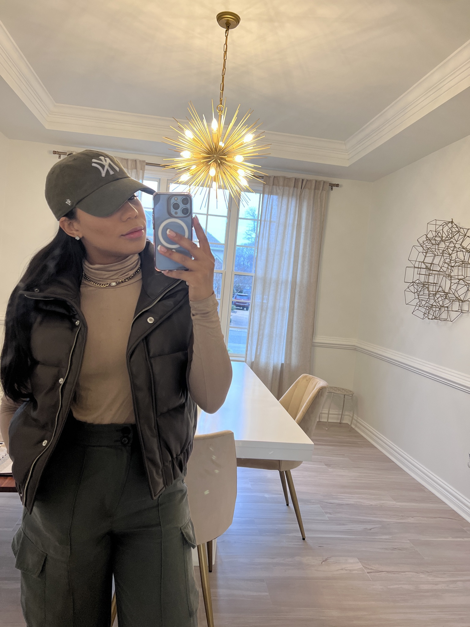 Earthy tones outfit featuring my favorite Abercrombie leatherette puffer vest, cargo pants from Banana Republic, and my go to Lululemon everywhere belt bag. This outfit is extremely comfortable and easy to assemble for every day and running errands  

#LTKfindsunder50 #LTKstyletip #LTKsalealert