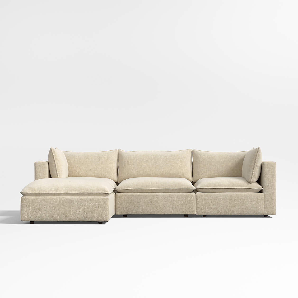 Lotus Deep Modular 4-Piece Reversible Sectional Sofa with Ottoman + Reviews | Crate & Barrel | Crate & Barrel