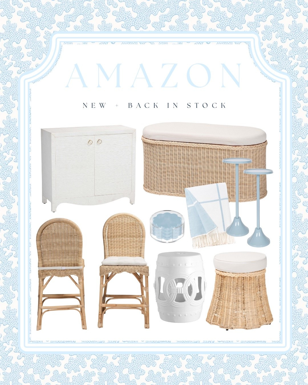 The best Amazon designer-inspired pieces just dropped (and some finally restocked!) 🌤️
Rattan, whites, and soft blues—my favorite combo for a modern coastal home.
Shop the full roundup below and grab them before they sell out again! 🤍🩵 the Rattan counter stools with the scalloped detail are sold as a pair!
#moderncoastal #serenaandlilydupes #amazonhomedecor

#LTKHome #LTKSaleAlert