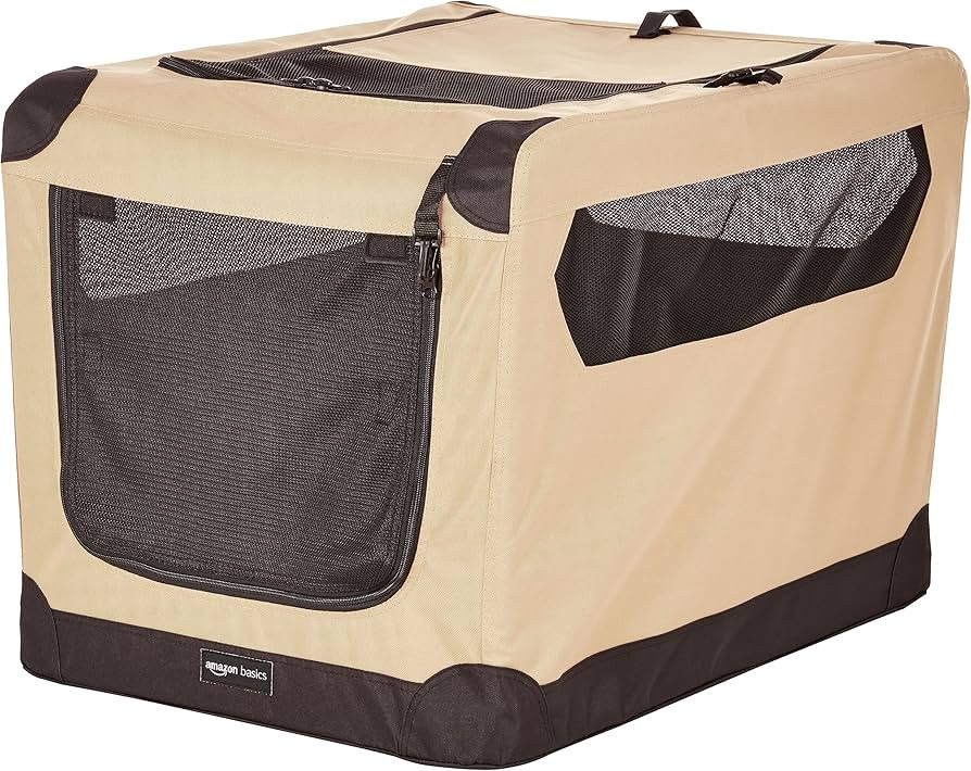 Amazon Basics 2-Door Collapsible Soft-Sided Folding Soft Dog Travel Crate Kennel, Medium (21 x 21... | Amazon (US)