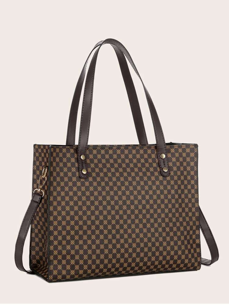 Geo Print Tote Bag | SHEIN