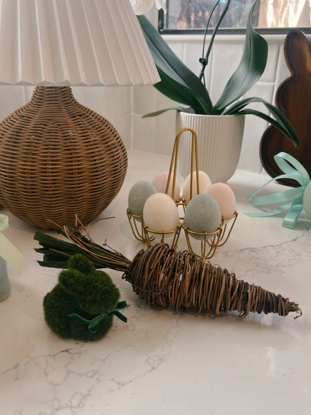 New Easter home decor at Walmart for the spring season! So many cute pastels and the viral flocked bunnies and eggs are so adorable and AFFORDABLE! 

#LTKhome #LTKSeasonal #LTKparties