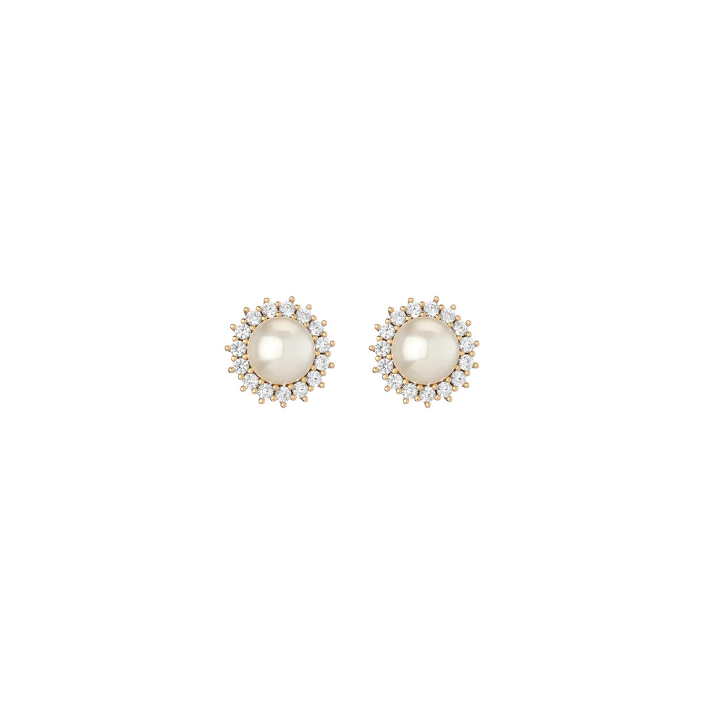 Aurate x Marilyn: Lab Grown White Sapphire Pearl Earrings | AUrate New York