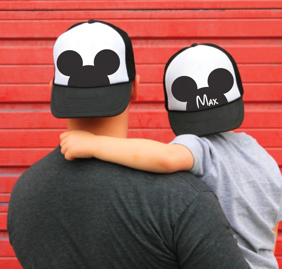 Mickey Boys Hat, Mickey Ears Trucker Hat, Family Disney Mickey Trucker Hats - Dad and Son Caps - ... | Etsy (Global)