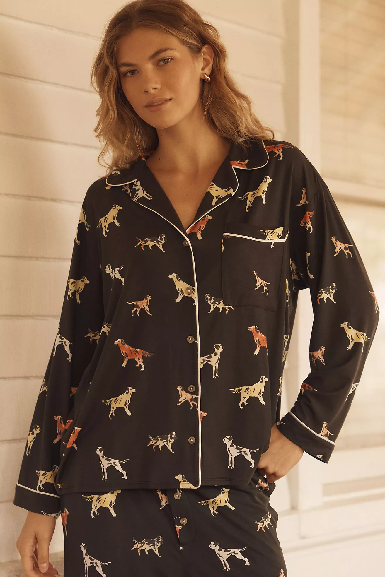The LyreBird ModaLuxe Long-Sleeve Pajama Shirt | Anthropologie (US)