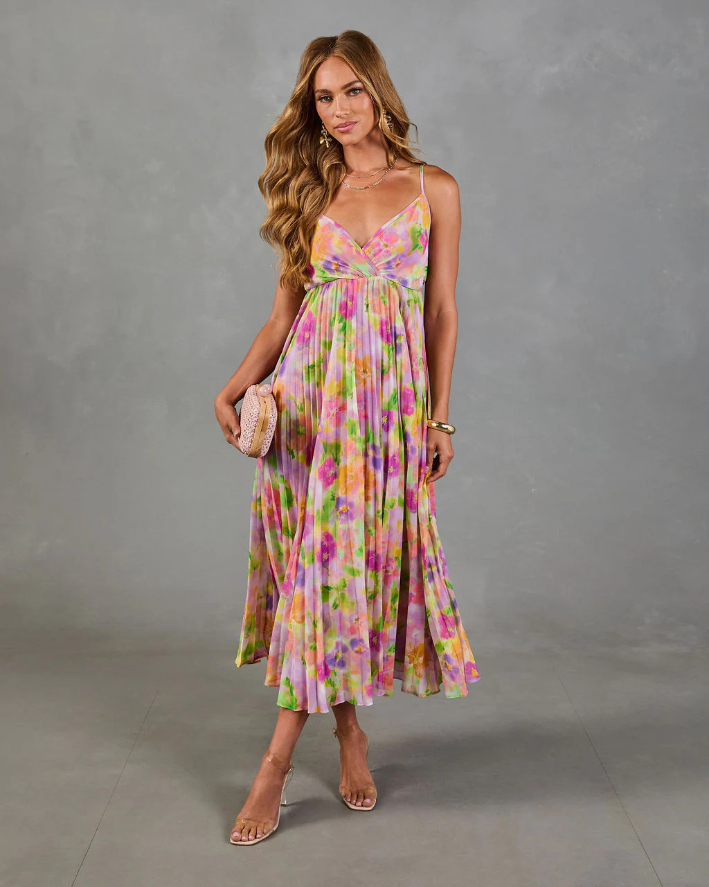 Garden Hush Floral Watercolor Maxi Dress | VICI
