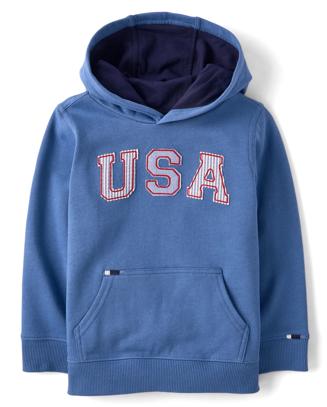 Kids Long Sleeve Applique USA French Terry Hoodie - Nantucket Charm - BLUE | Gymboree | Gymboree
