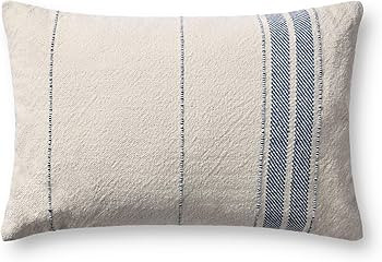 Loloi Magnolia Home by Joanna Gaines Selena Collection PMH0076 Natural/Blue 13'' x 21'' Cover w/P... | Amazon (US)