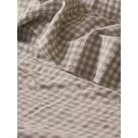 Mushroom Gingham 100% Linen Flat Sheet | Twin | Piglet in Bed US | Piglet