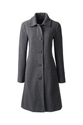 Women's Petite Luxe Wool Car Coat-Medium Gray Heather,8 | Lands' End (US)