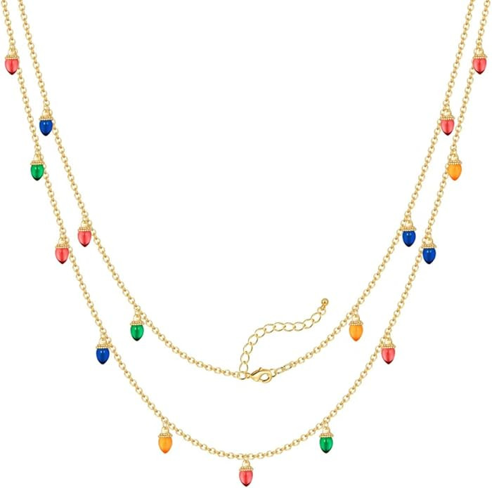 LILIE&WHITE Christmas Necklace For Women With Candy Christmas Tree Pendant Necklace Light Bulb Xm... | Amazon (US)