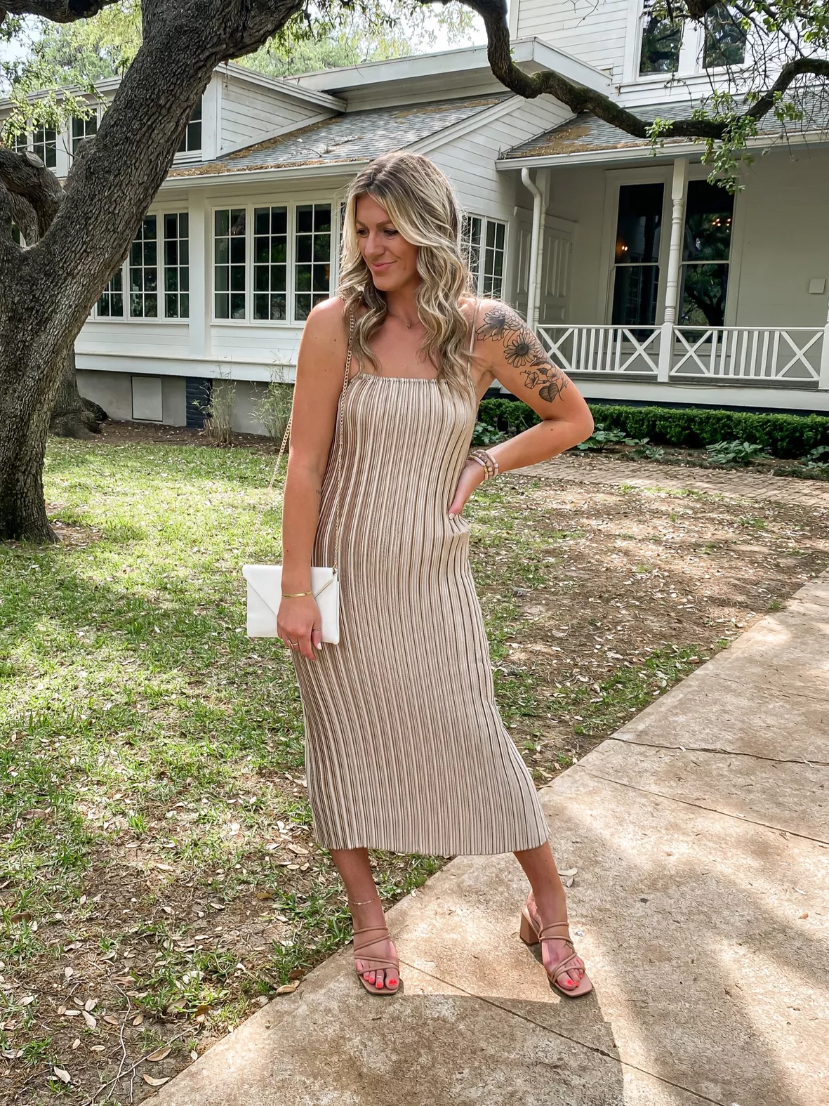 Liza Pleated Maxi Dress - Gold curated on LTK
